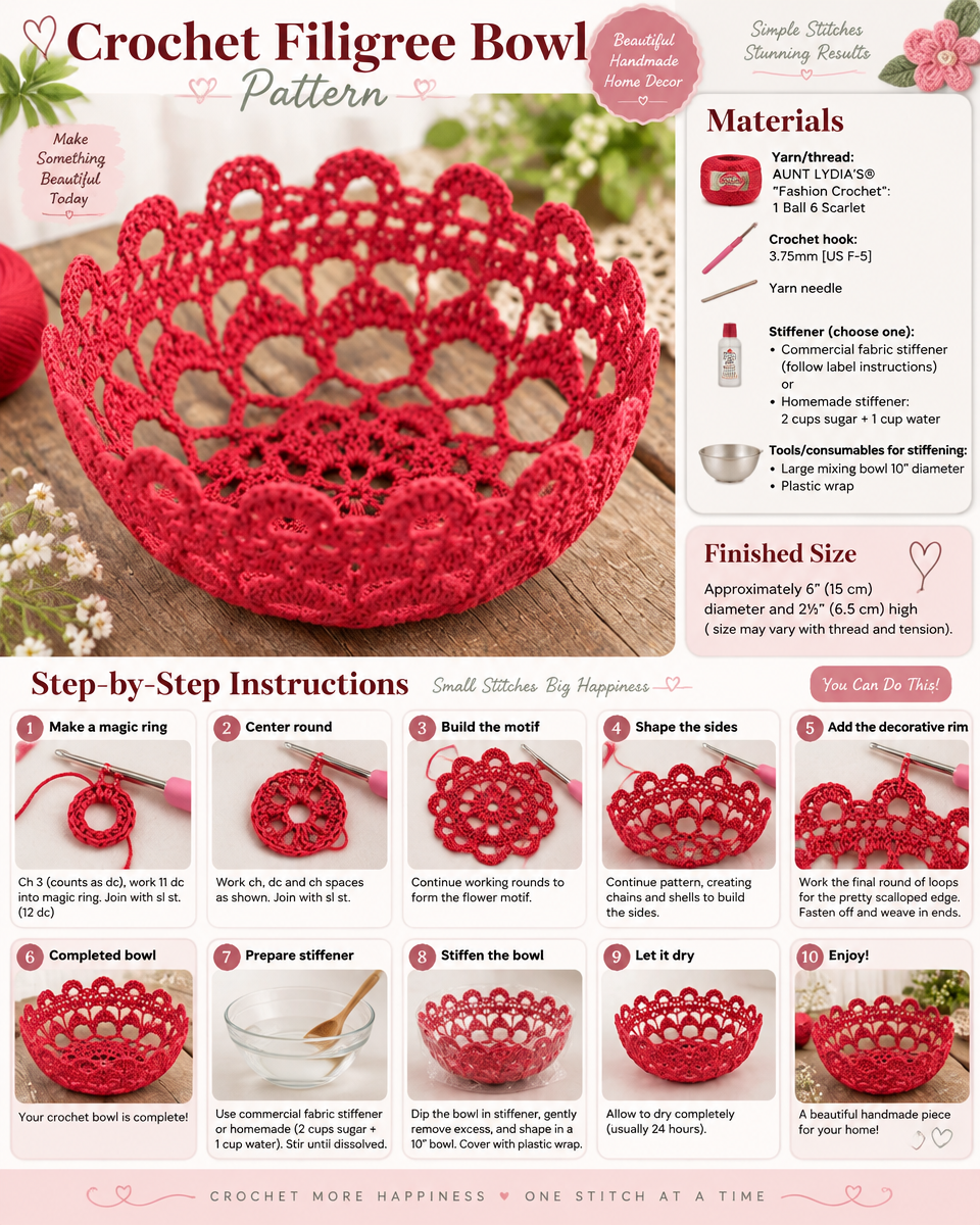 Filigree Crochet Bowl Pattern