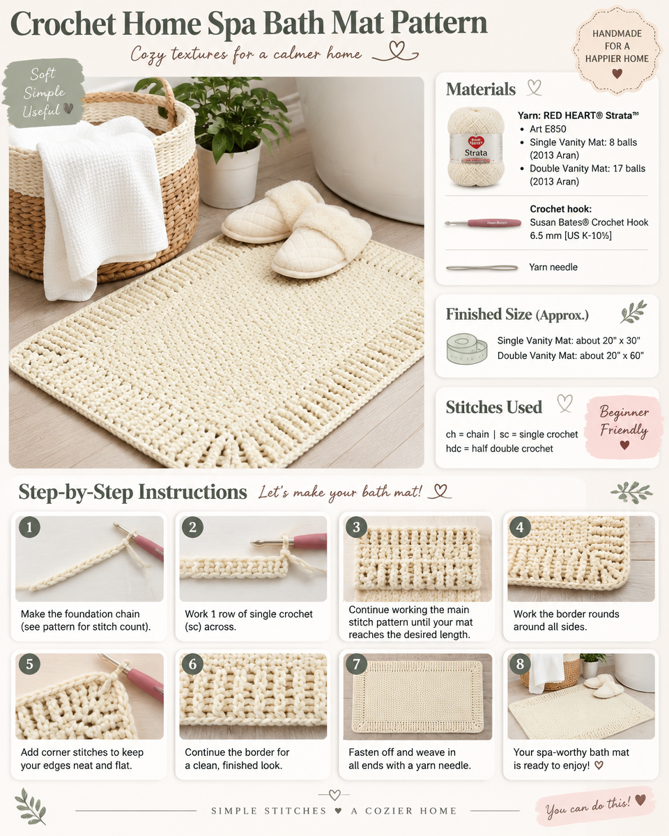 Cozy Crochet Spa Bath Mat Pattern