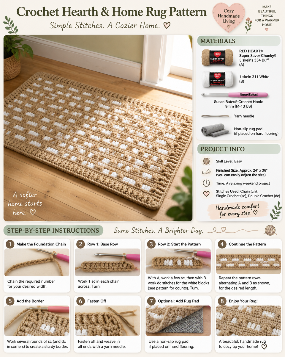 Cozy Hearth and Home Crochet Rug Pattern