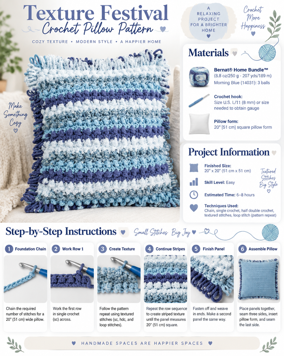 Festival of Textures Crochet Pillow Pattern