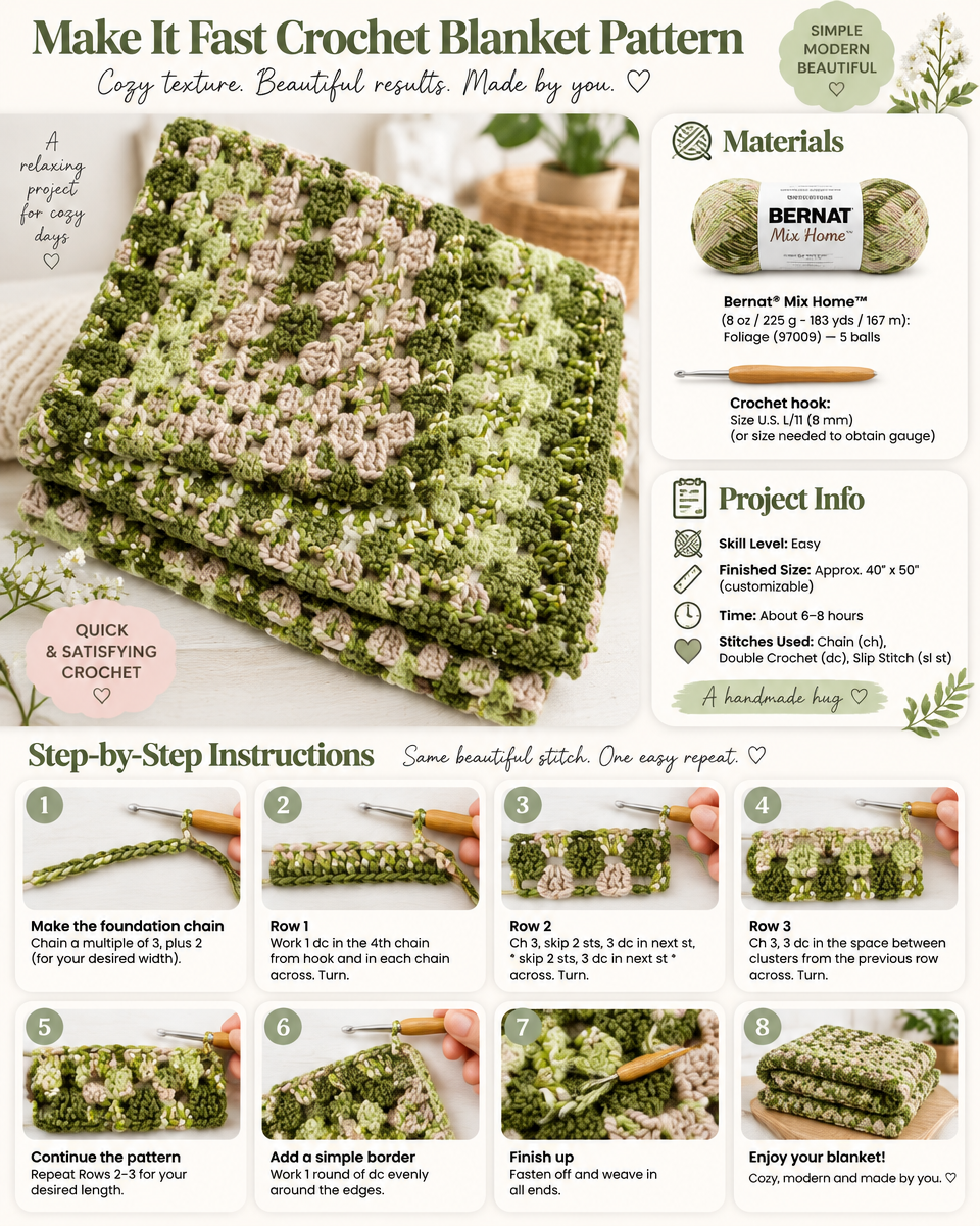 Lightning Fast Crochet Blanket Pattern
