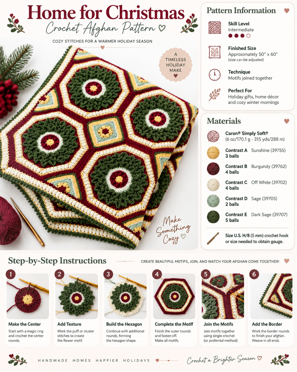 Home for Christmas Crochet Afghan