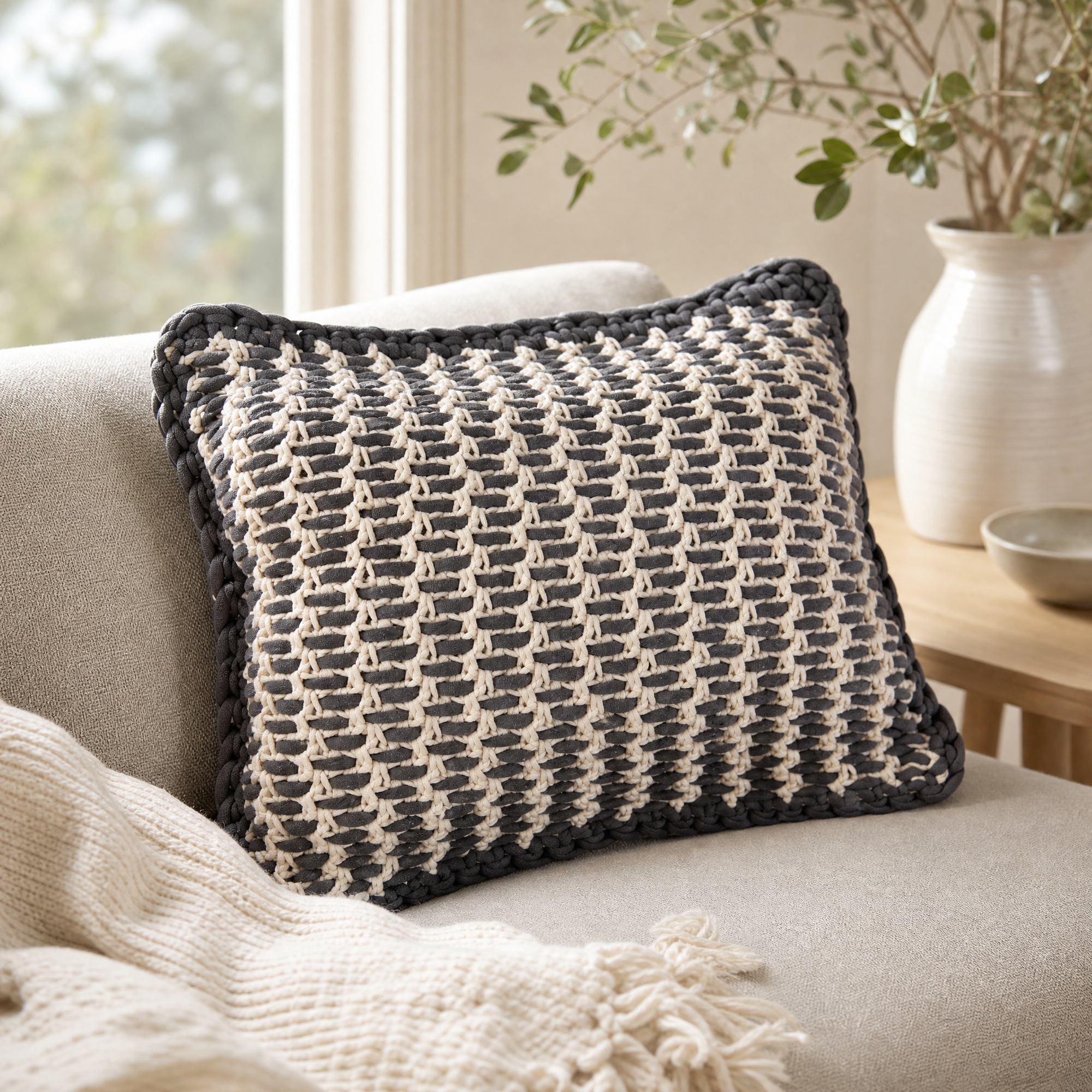 Woven-Look Crochet Pillow Pattern