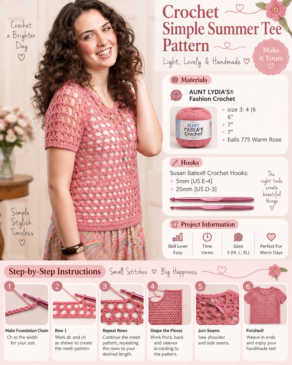 Simple Summer Tee Crochet Pattern