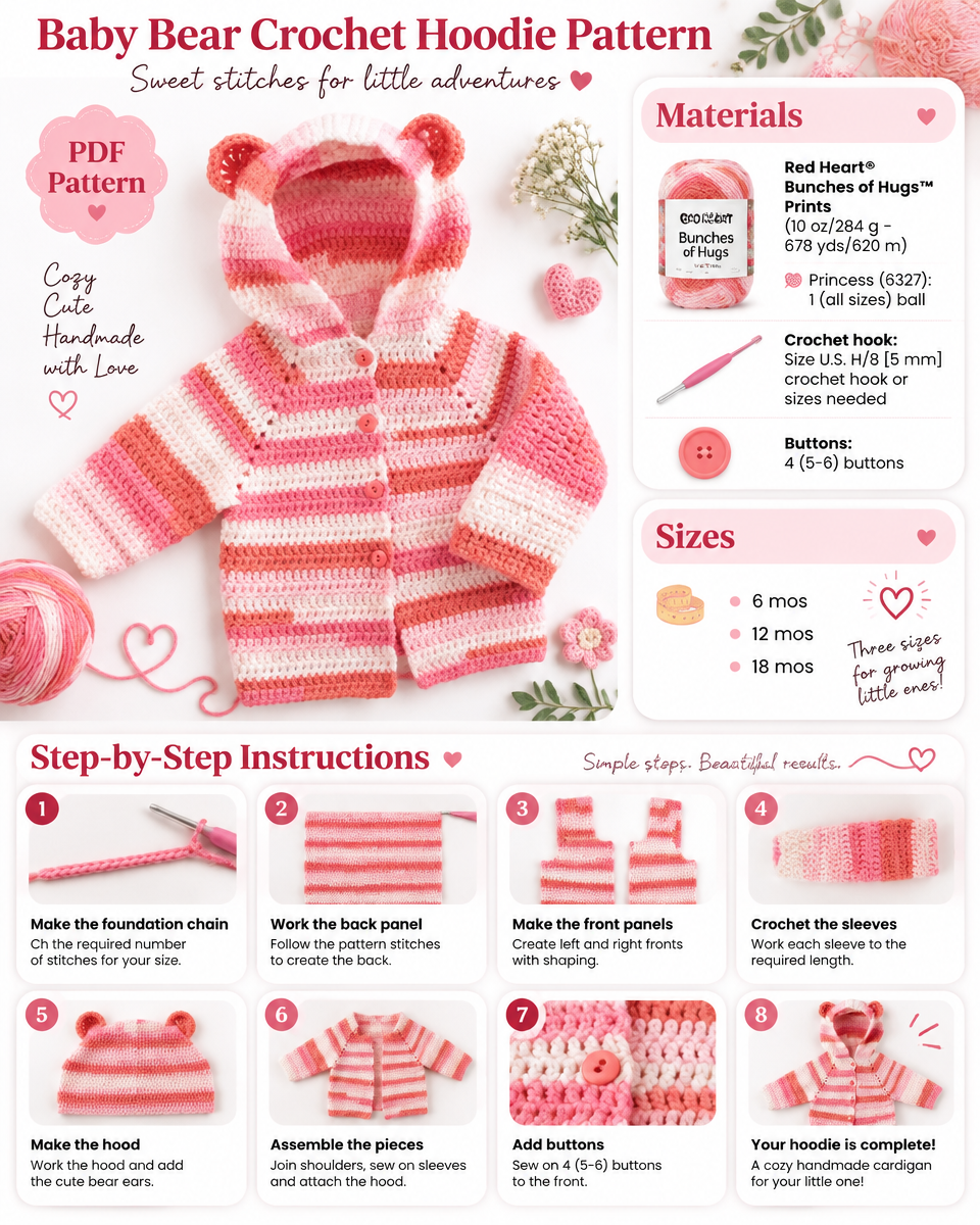 Easy Baby Bear Crochet Hoodie Pattern: A Simple Step-by-Step Tutorial