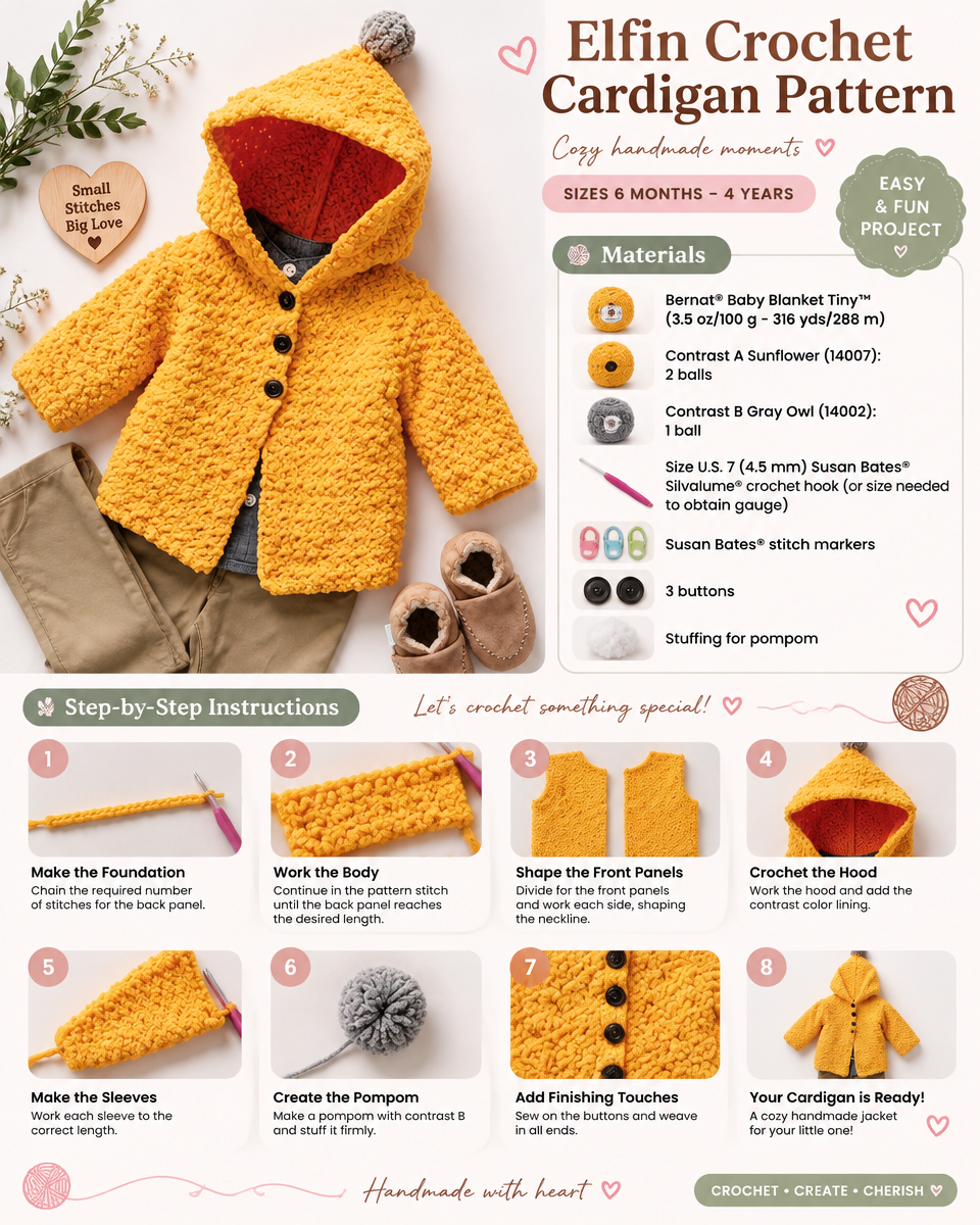 Elfin Crochet Cardigan Pattern: A Simple, Charming Guide for Beginners