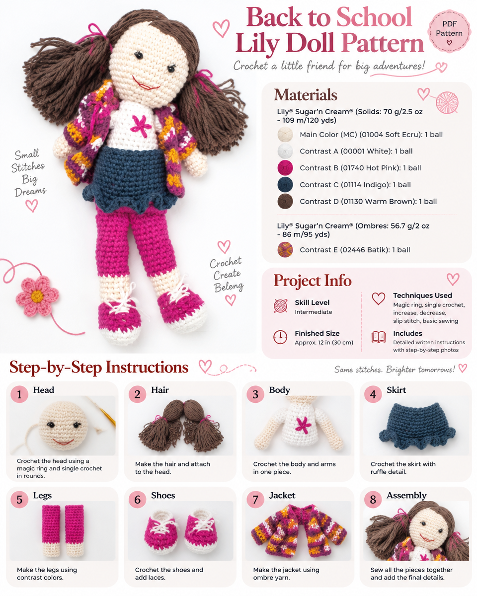 Back-to-School Lily Doll Crochet Pattern: A Simple Guide for Beginners