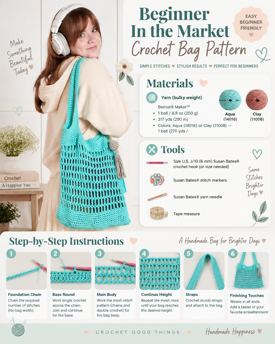 Beginner-Friendly Market Bag Crochet Pattern