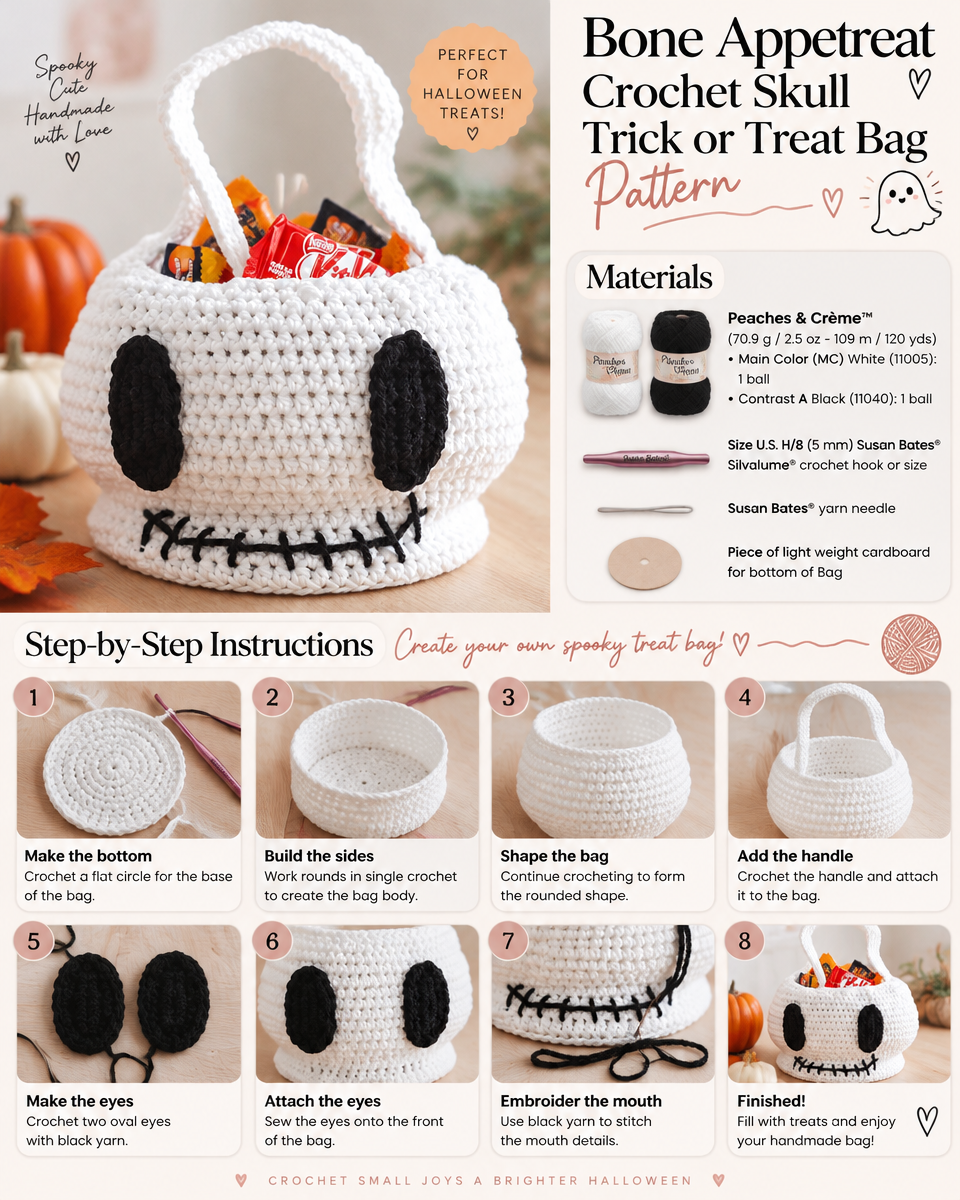 Bone Appetreat Crochet Skull Trick-or-Treat Bag Pattern