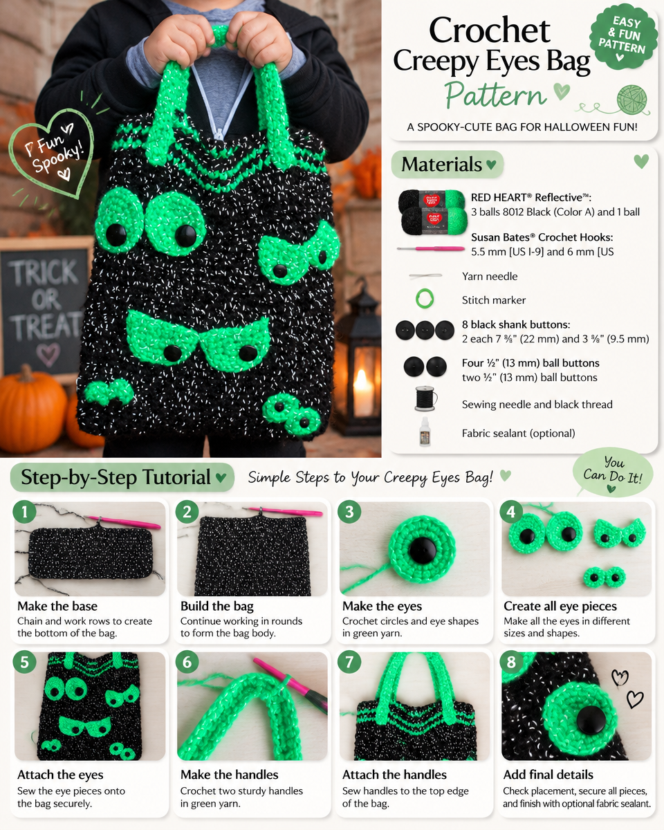 Simple Crochet Creepy Eyes Bag Pattern