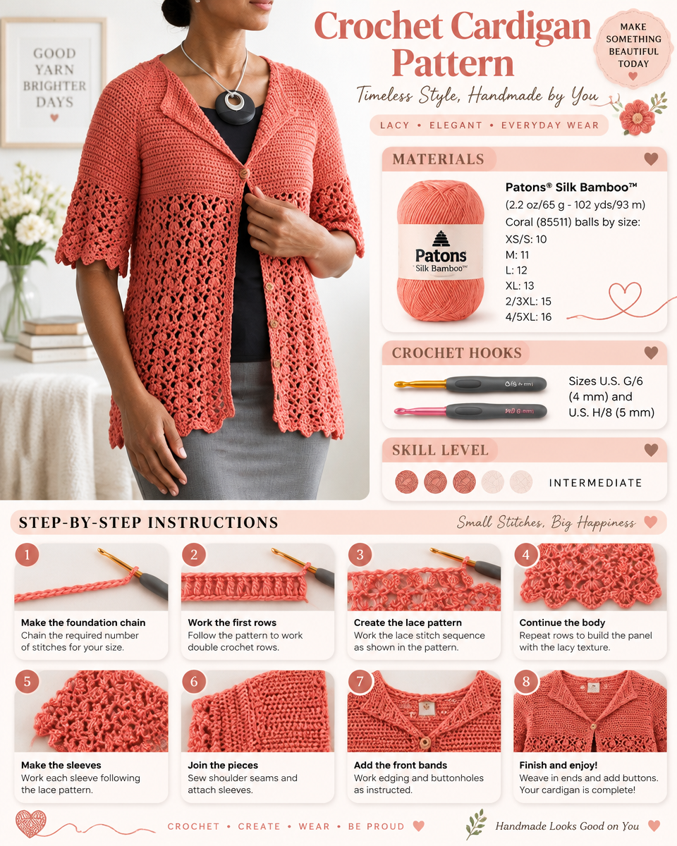 Cozy Crochet Cardigan Pattern for Beginners