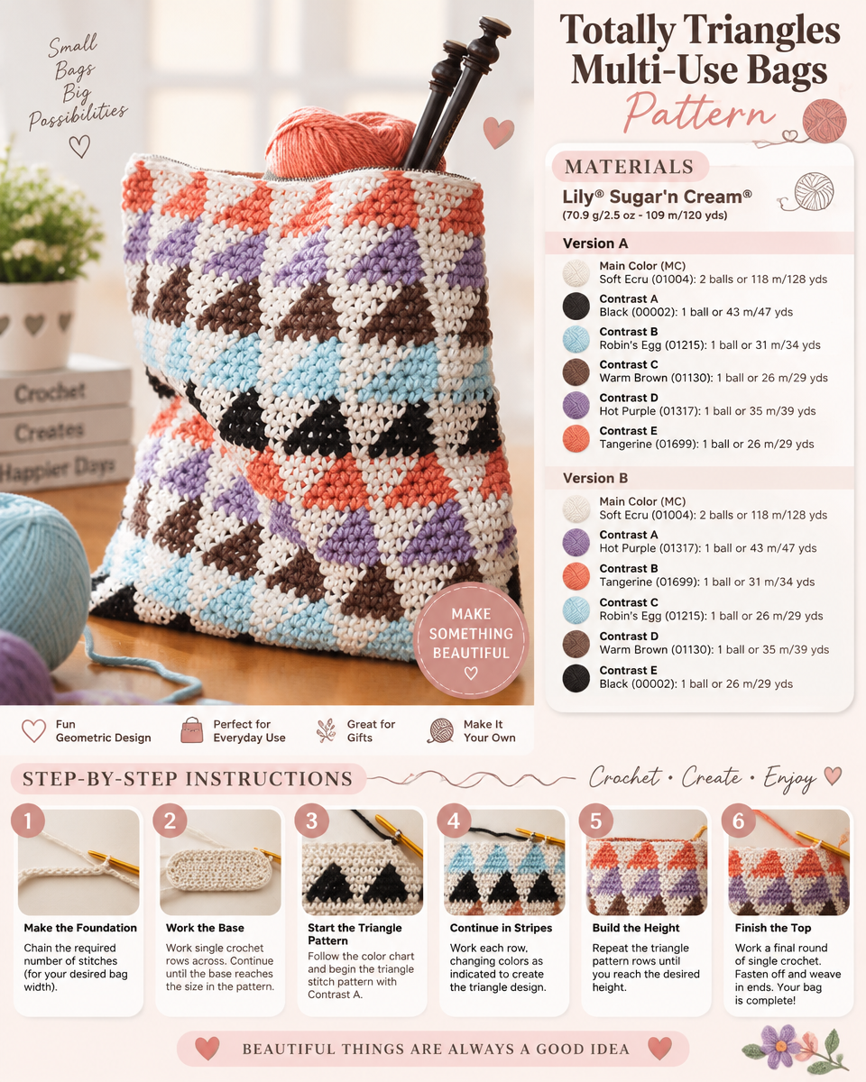 Totally Triangles: A Simple Multi-Use Crochet Bags Pattern