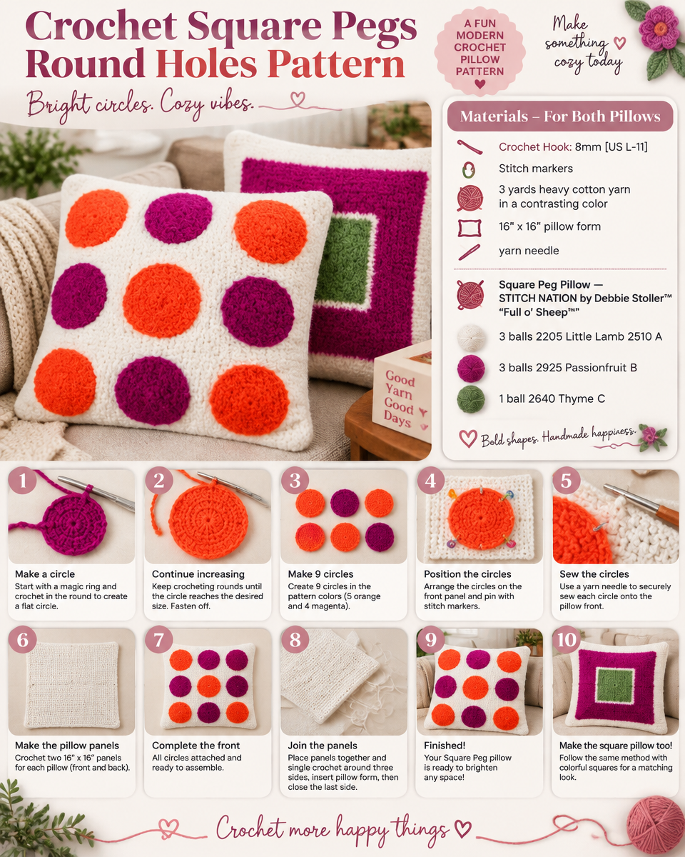 Crochet Square Pegs and Round Holes Pattern: A Simple Tutorial