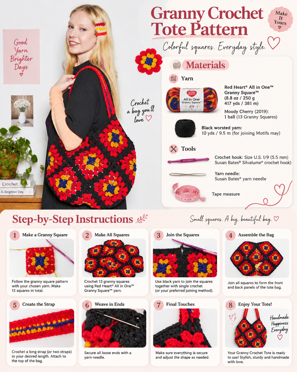 In the Bag: A Simple Granny Crochet Tote Pattern