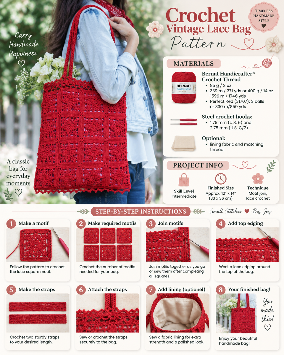 A Simple Crochet Vintage Lace Bag Pattern