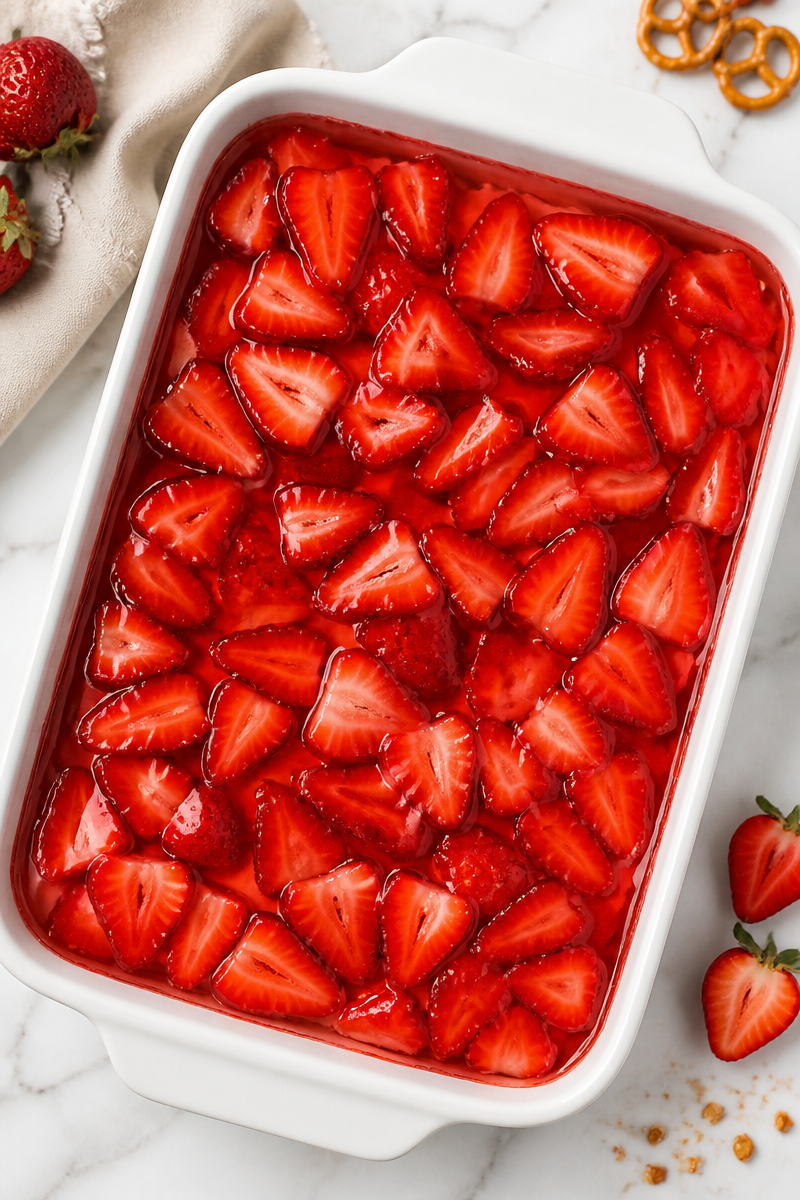 Classic Strawberry Pretzel Salad Dessert