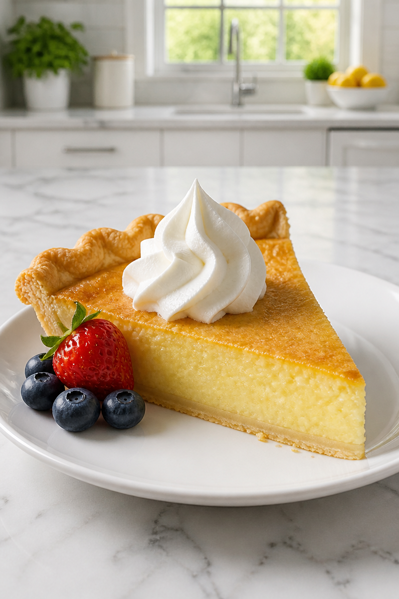 Classic Southern Buttermilk Pie Slice