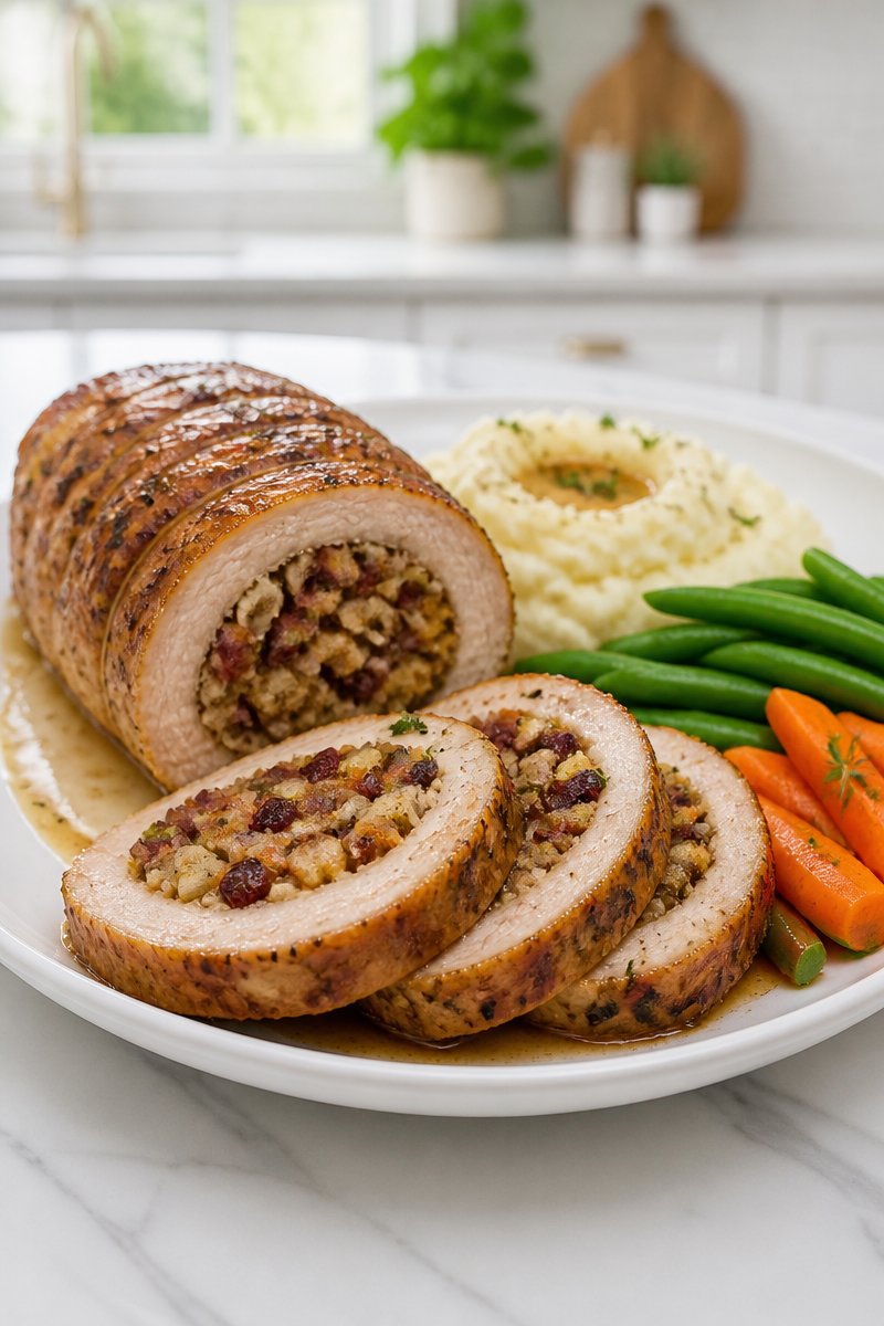 Classic Stuffed Pork Loin Roast Dinner