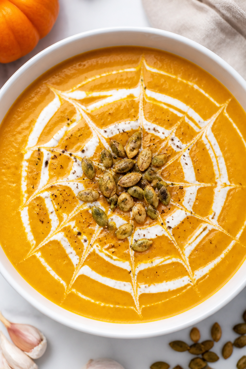 Creamy Halloween Pumpkin Soup Bowl