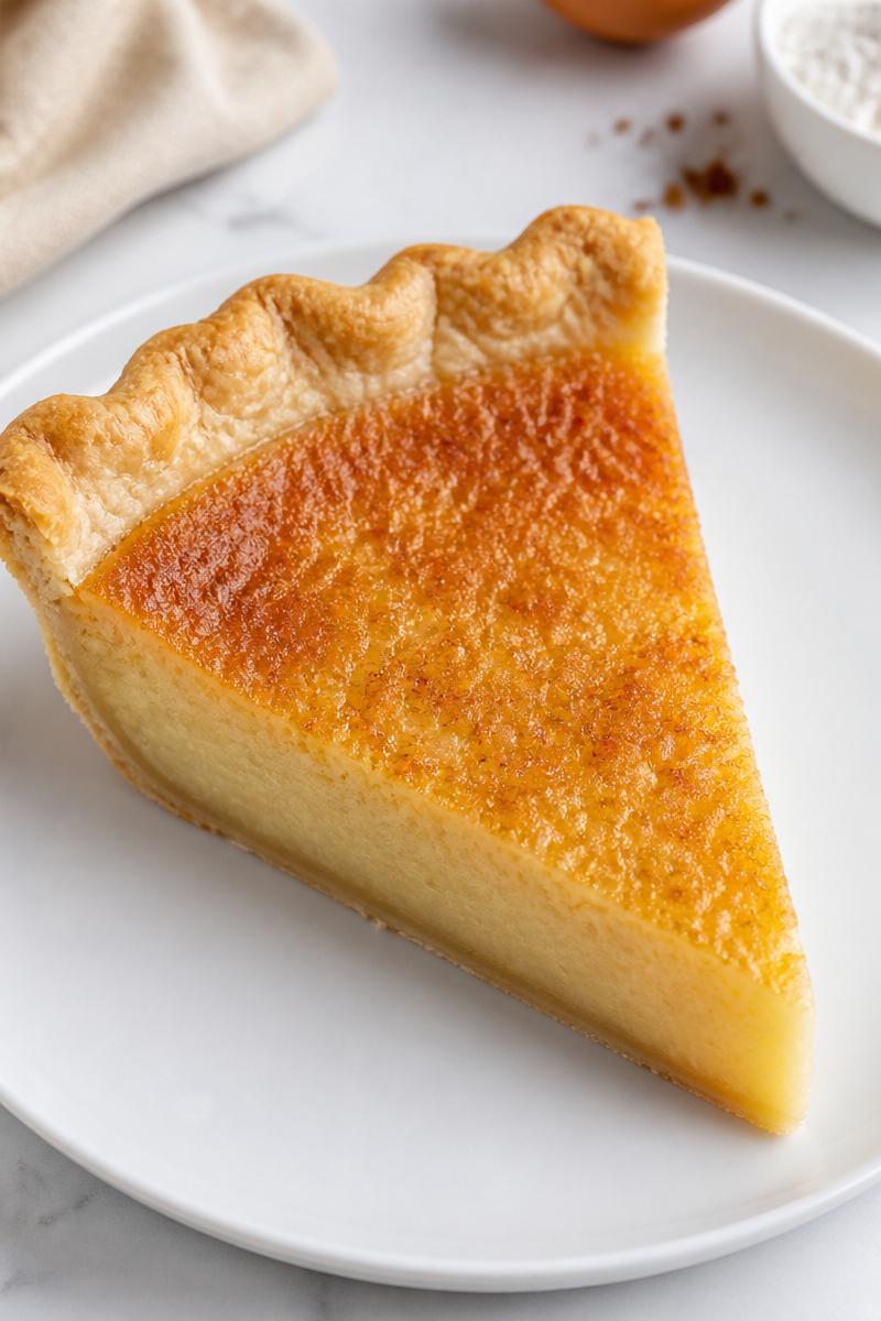 Classic Southern Buttermilk Pie Slice