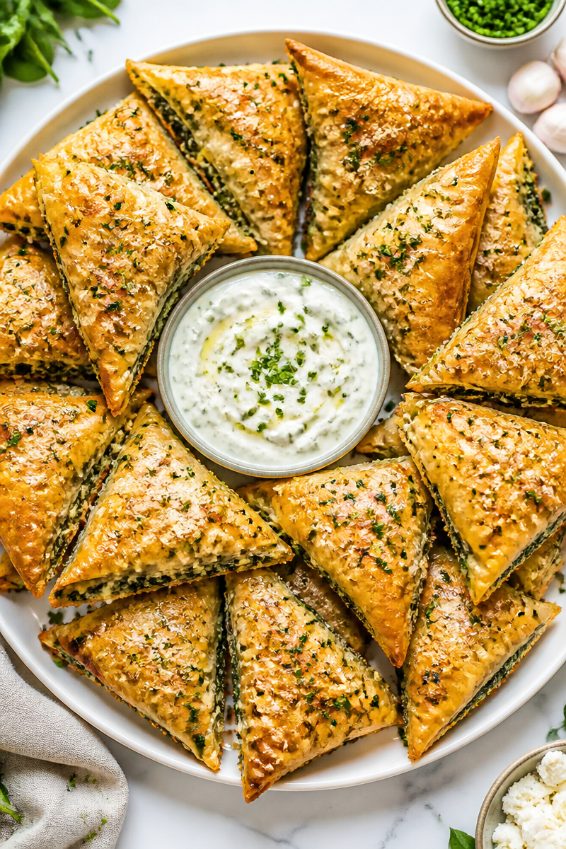 Easy Halloween Spanakopita Spinach Triangle