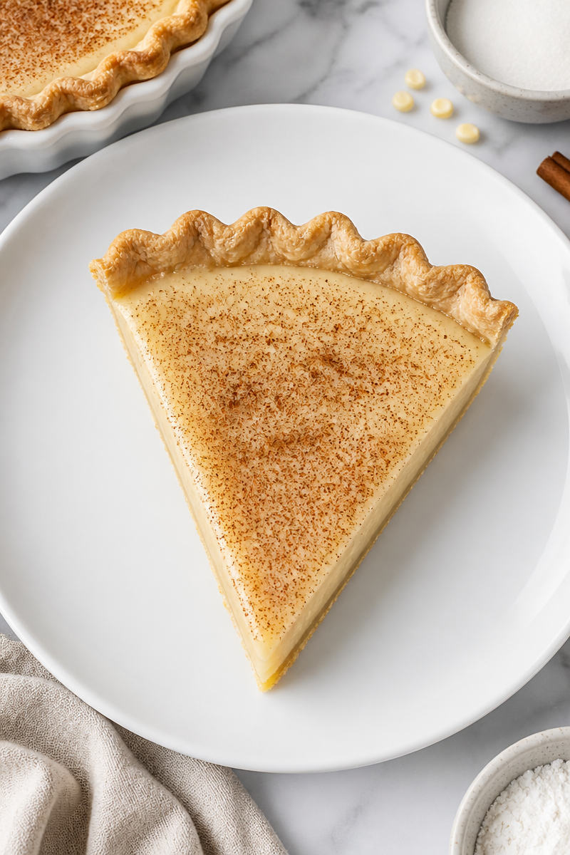 Classic Hoosier Sugar Cream Pie Slice