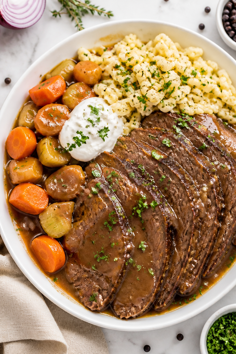 Classic German Sauerbraten Holiday Dinner