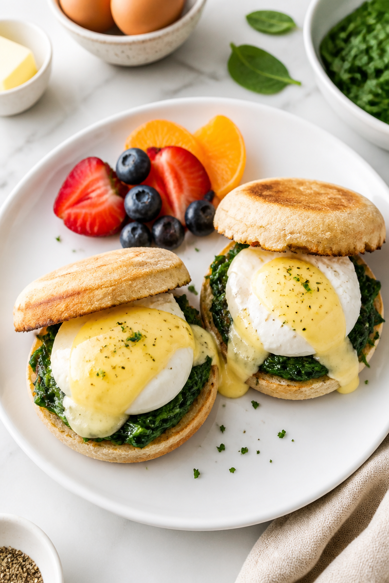 Easy Christmas Brunch Eggs Florentine