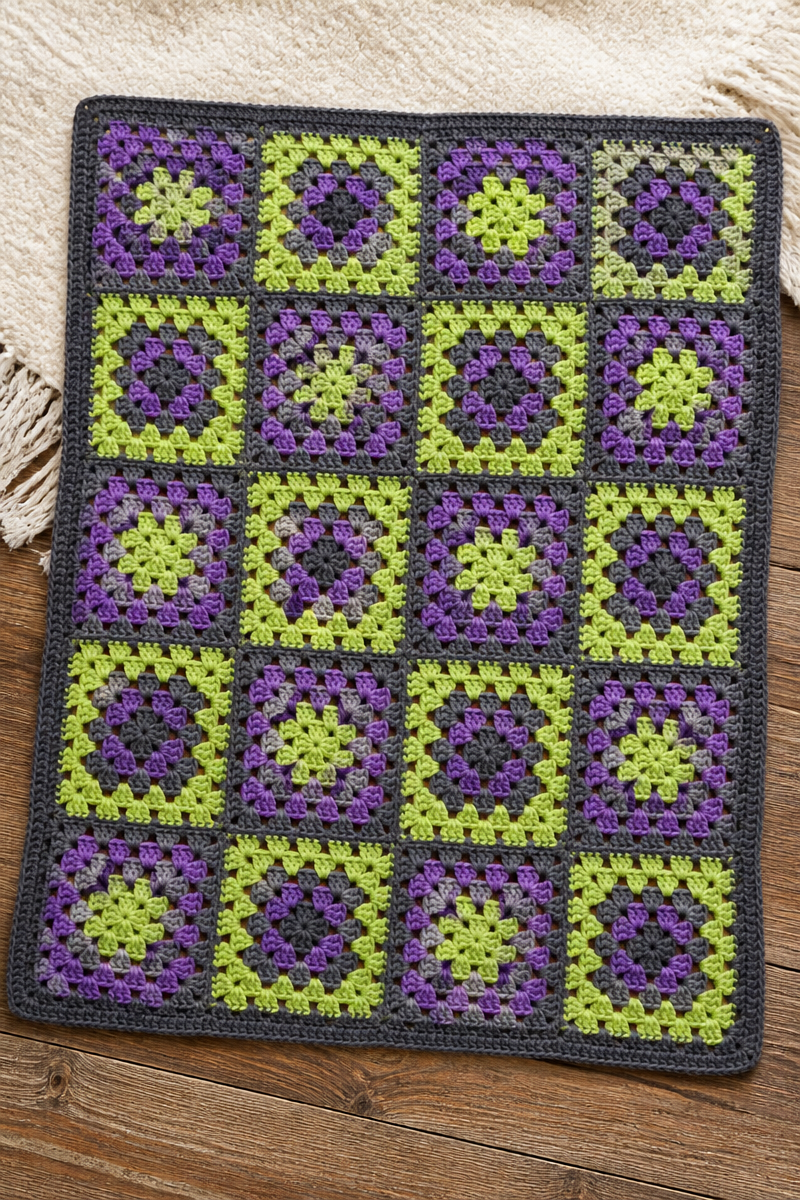 Crochet Little Monster Granny Blanket