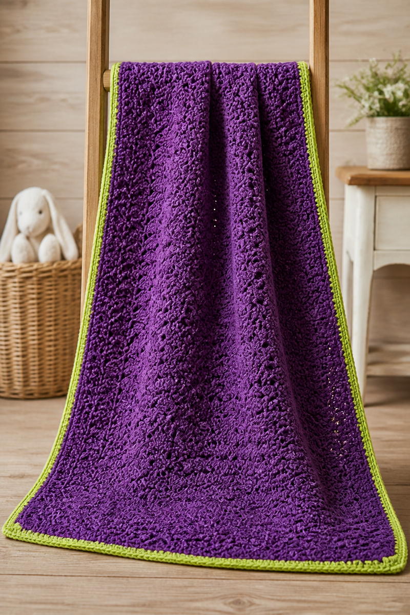 Crochet Purple Potion Shell Baby Blanket