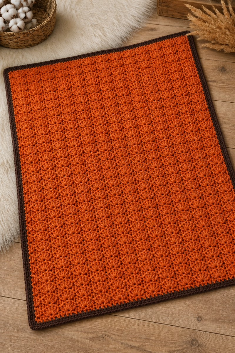Crochet Fall Feather Shell Baby Blanket