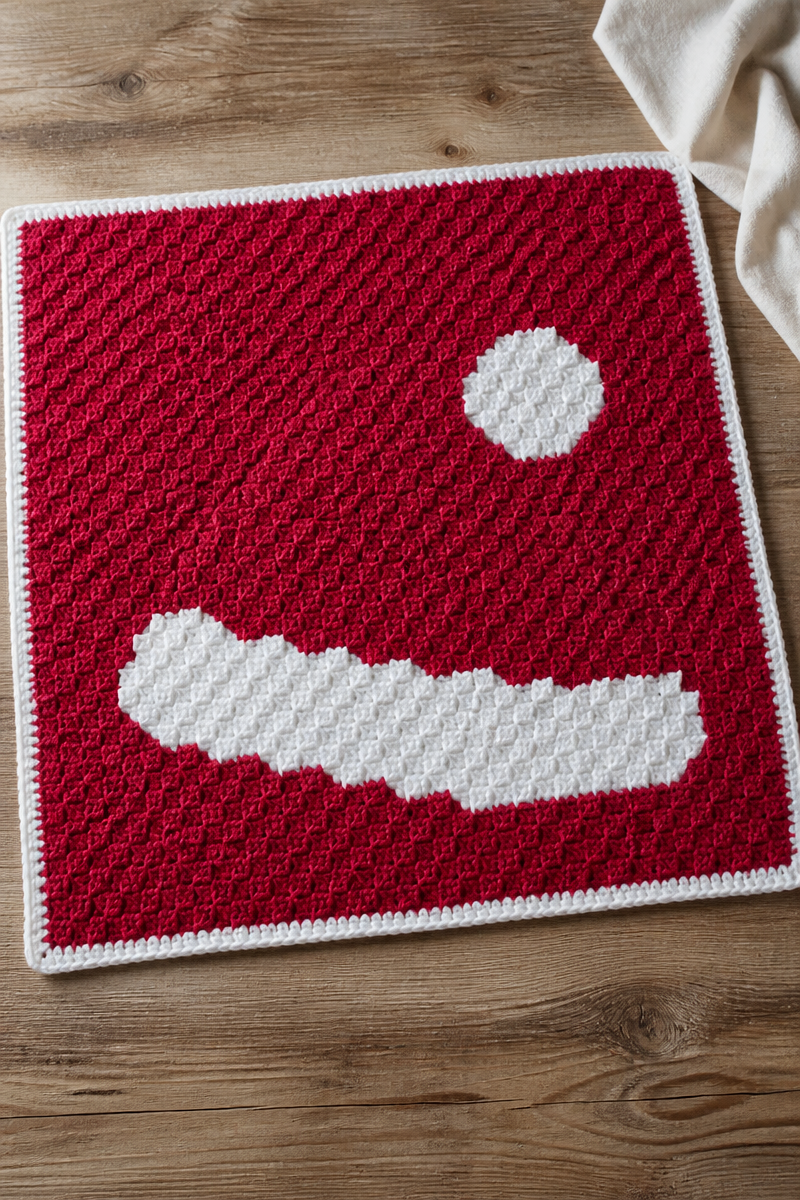Crochet Santa Hat C2C Baby Blanket