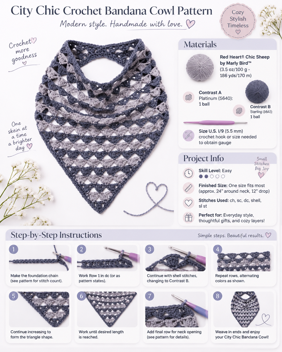 Urban Chic Crochet Bandana Cowl Pattern