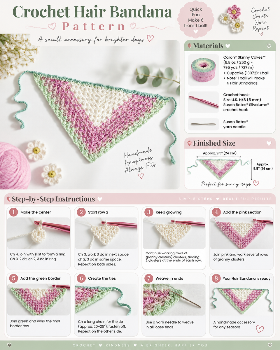 DIY Crochet Hair Bandana Tutorial