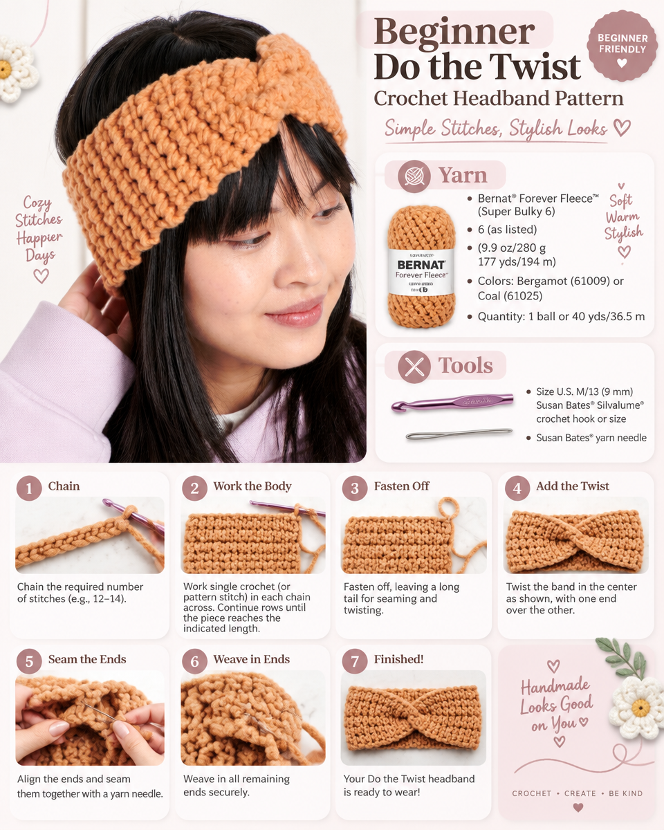 Twist Crochet Headband Pattern for Beginners
