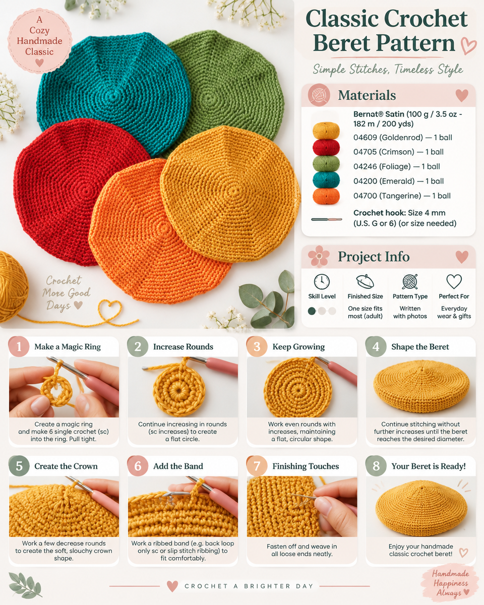 Timeless Crochet Beret Pattern