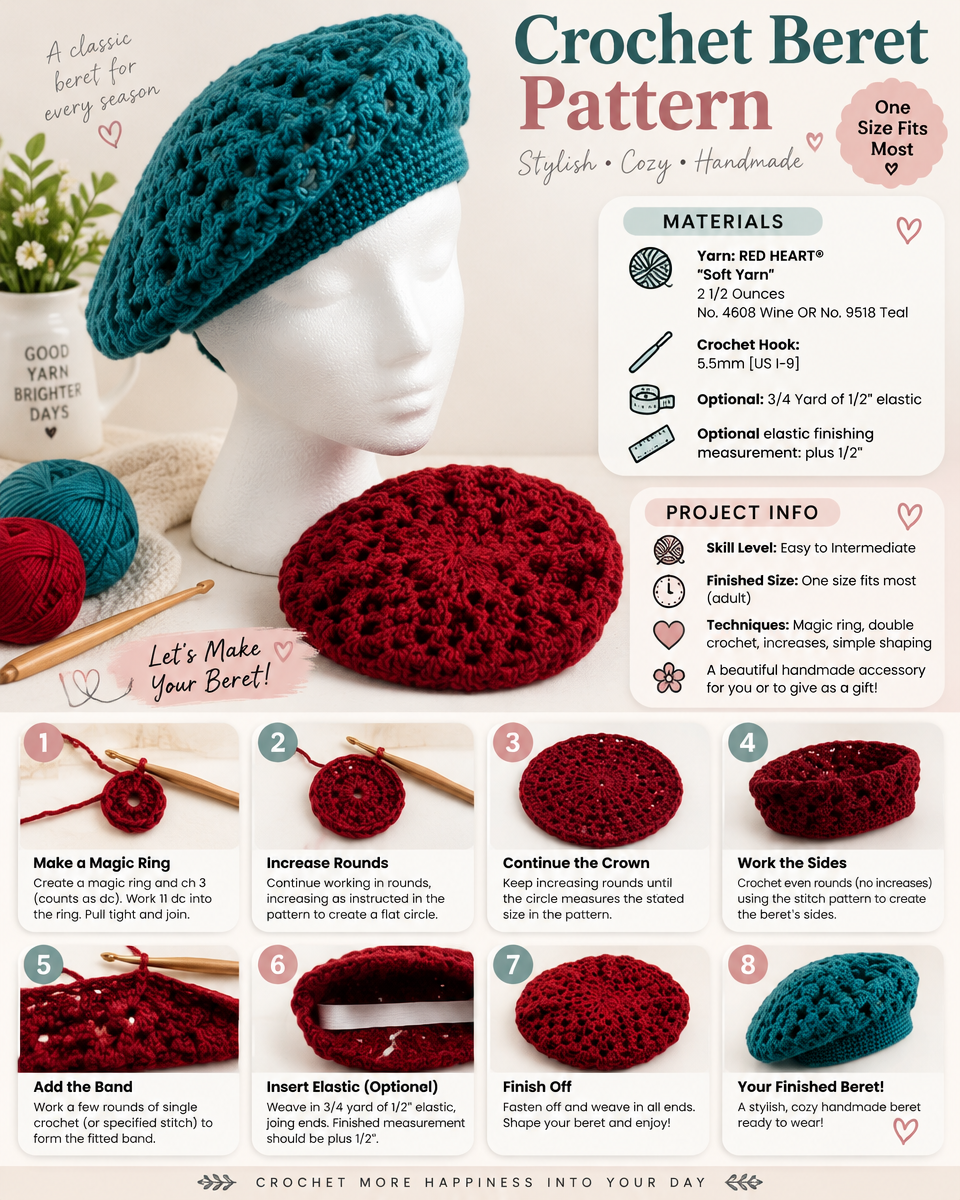 Elegant Crochet Beret Pattern