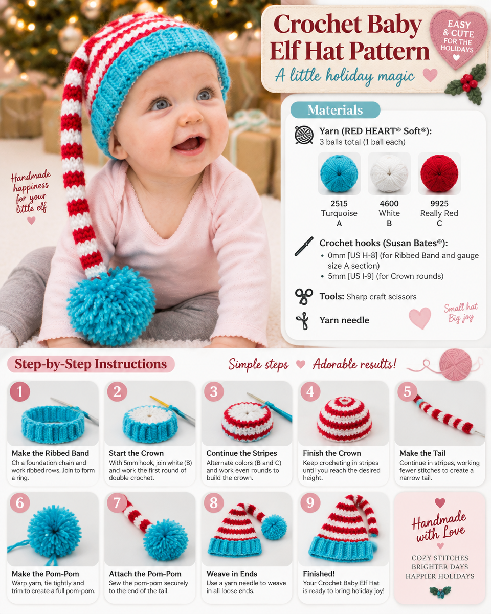 Cozy Crochet Baby Elf Hat Pattern