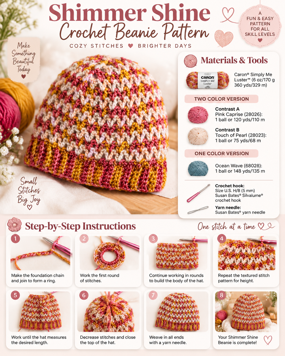 Shimmering Shine Crochet Beanie Pattern