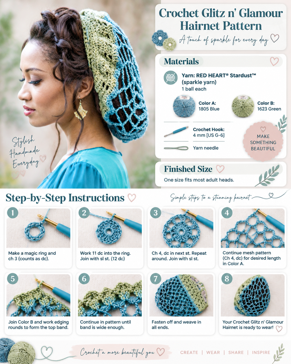 Crochet Glitz and Glamour Hairnet Pattern