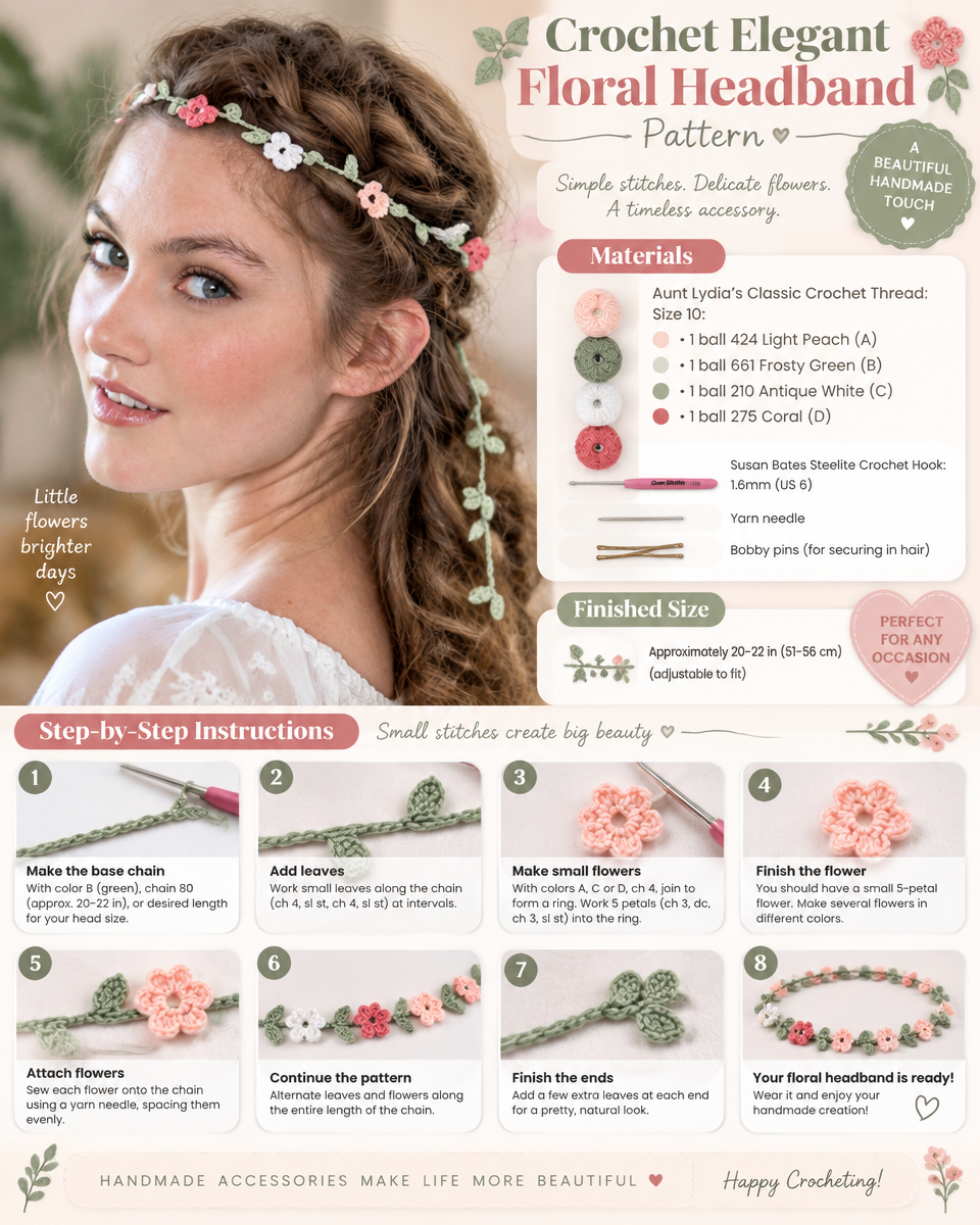 Elegant Floral Crochet Headband