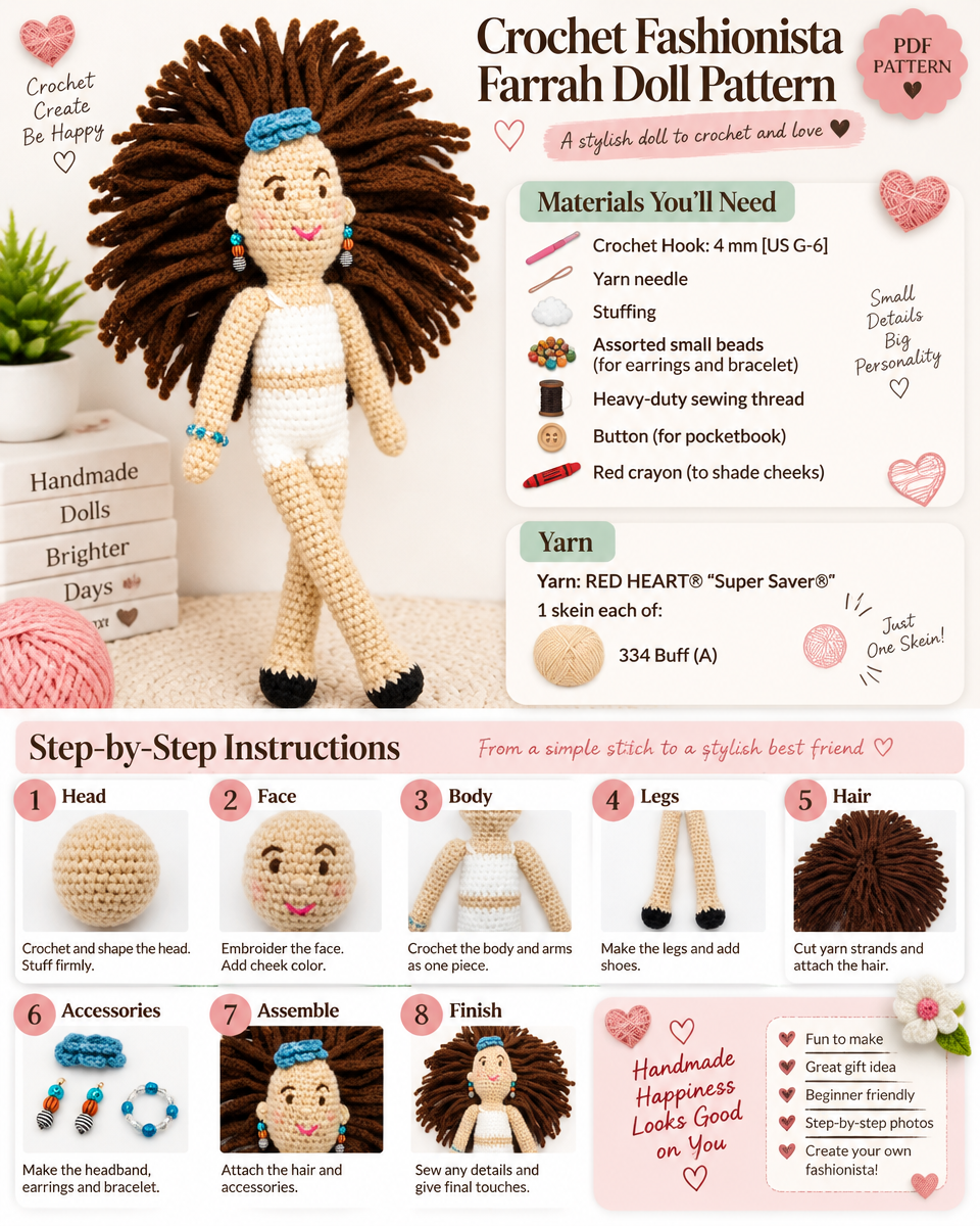 Farrah the Fashionista Crochet Doll Pattern