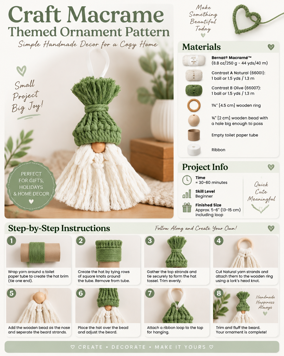 Celestial Macrame Ornament Pattern: Twined Star Garland