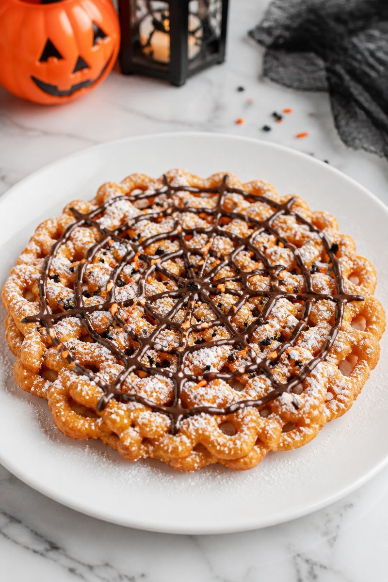 Easy Halloween Homemade Funnel Cake Treat