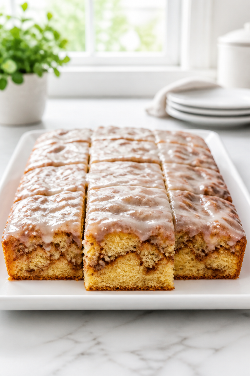 Classic Southern Honey Bun Cake Slice
