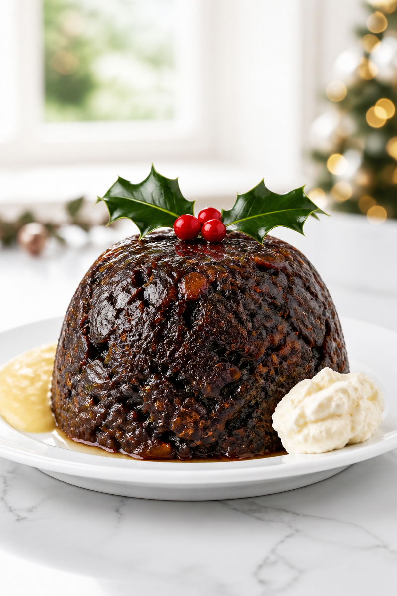 Classic Traditional English Christmas Pudding