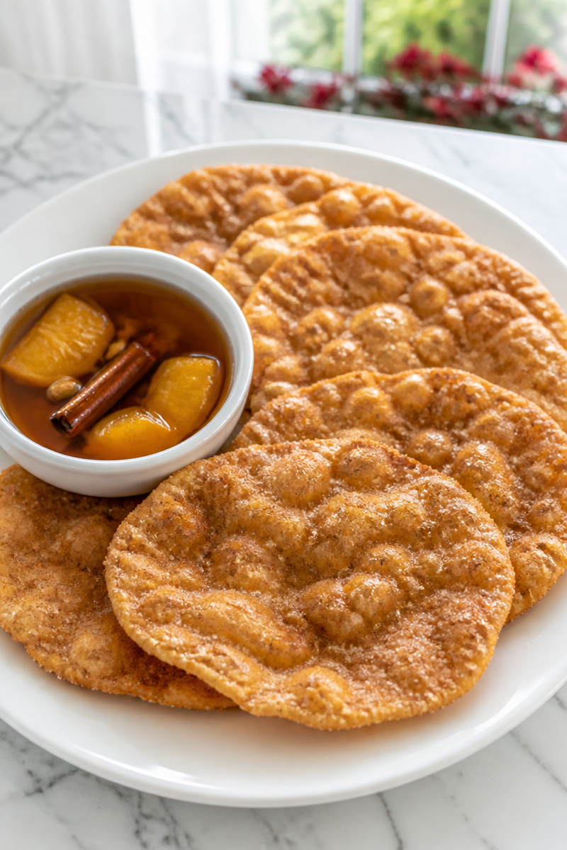 Classic Mexican Bunuelo Christmas Dessert