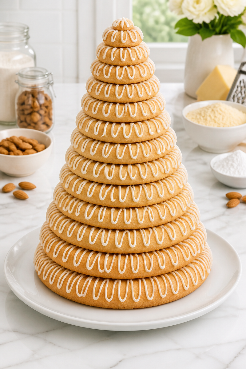 Classic Norwegian Kransekake Almond Ring Cake