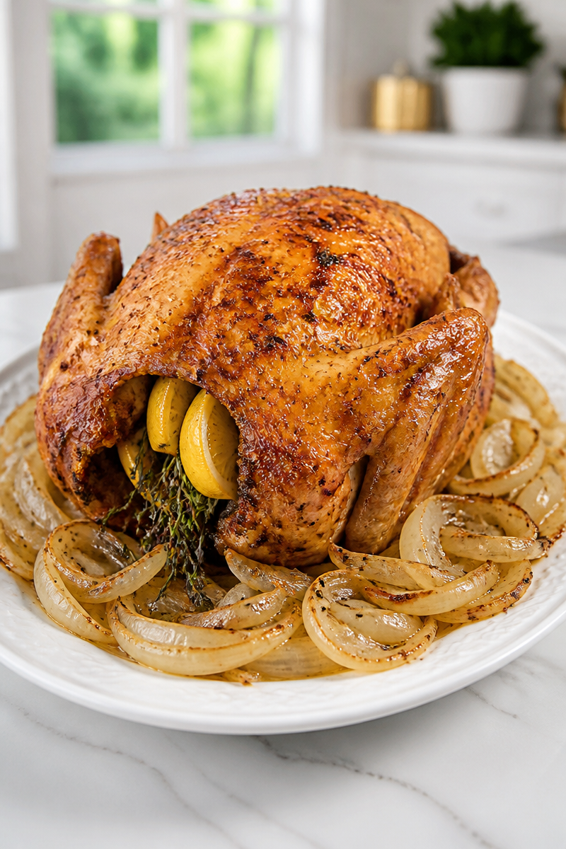 Classic Roasted Capon Christmas Dinner