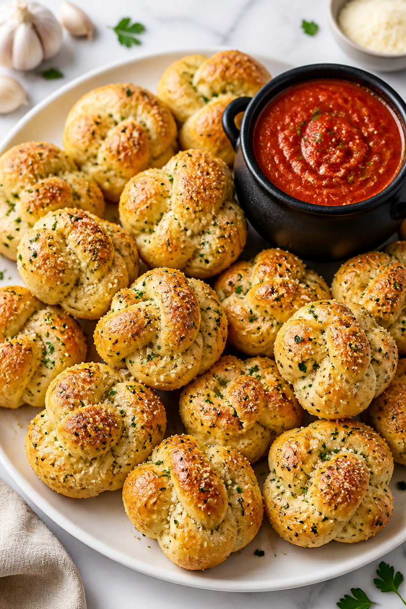 Easy Halloween Homemade Garlic Knot Bite